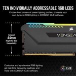 CORSAIR Mémoire PC DDR4 - VENGEANCE RGB PRO 16Go (2x8Go) - 3600Mhz - CAS 18 Optimized for AMD Ryzen - Black (CMH16GX4M2Z3600C18)