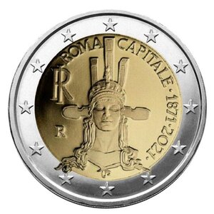 Pièce 2€ commémorative  italie - 150 ans de rome capitale de l'italie - 2021