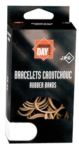 Bracelets caoutchouc Elastique 60 x 1,8 mm Etui 100g JPC